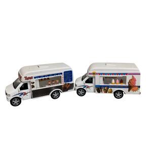 Kinsfun Diecast Food Trucks Lot Taco & Ice Cream 1:64 Scale Collectible Toy Cars